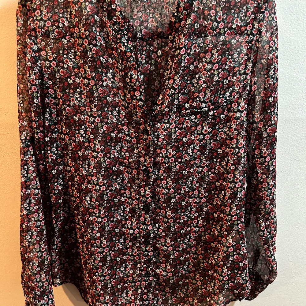 Kit Chiffon Black Floral Blouse